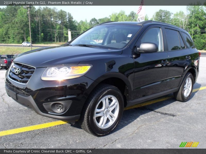 Phantom Black Metallic / Gray 2010 Hyundai Santa Fe GLS