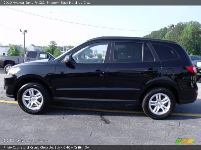 Phantom Black Metallic / Gray 2010 Hyundai Santa Fe GLS