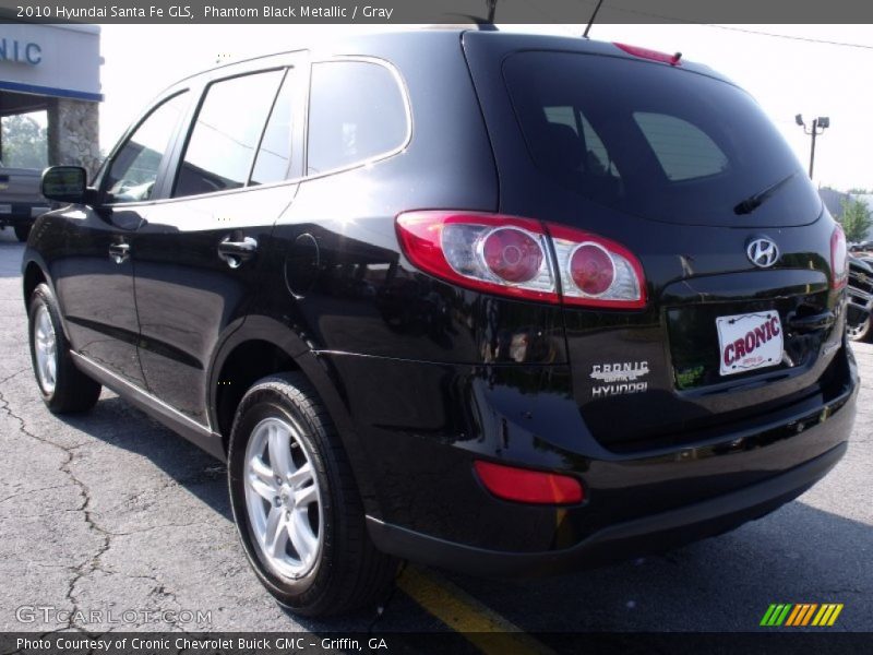 Phantom Black Metallic / Gray 2010 Hyundai Santa Fe GLS