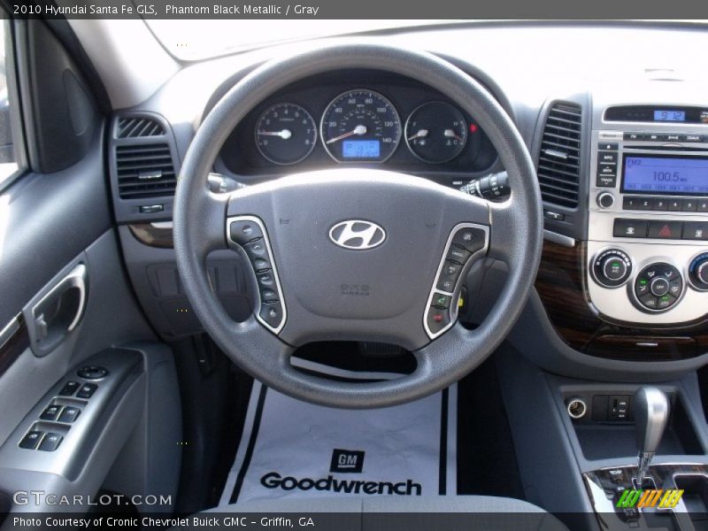 Phantom Black Metallic / Gray 2010 Hyundai Santa Fe GLS