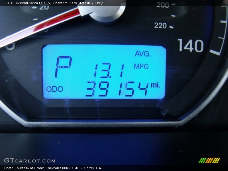 Phantom Black Metallic / Gray 2010 Hyundai Santa Fe GLS