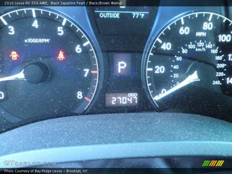 Black Sapphire Pearl / Black/Brown Walnut 2010 Lexus RX 350 AWD