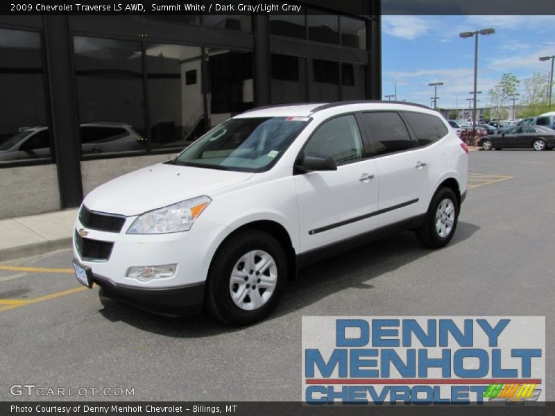 Summit White / Dark Gray/Light Gray 2009 Chevrolet Traverse LS AWD