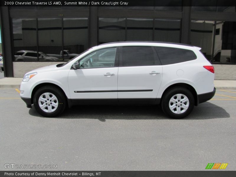Summit White / Dark Gray/Light Gray 2009 Chevrolet Traverse LS AWD