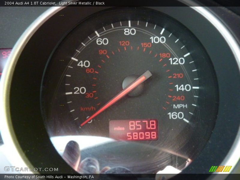 Light Silver Metallic / Black 2004 Audi A4 1.8T Cabriolet