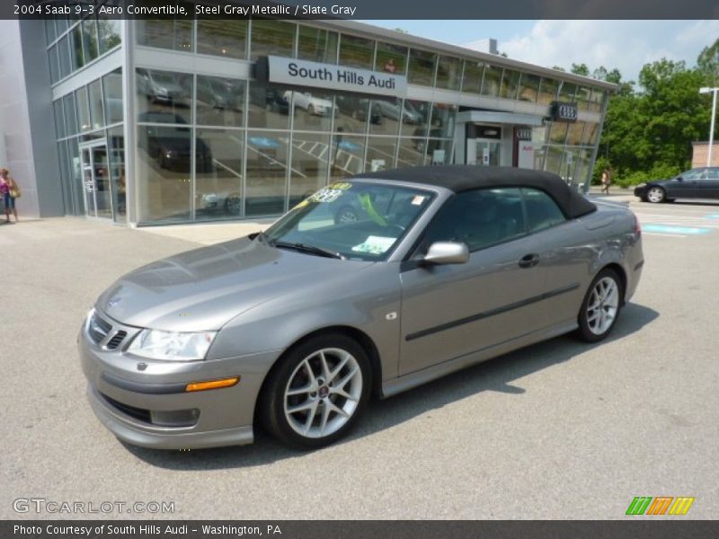 Steel Gray Metallic / Slate Gray 2004 Saab 9-3 Aero Convertible