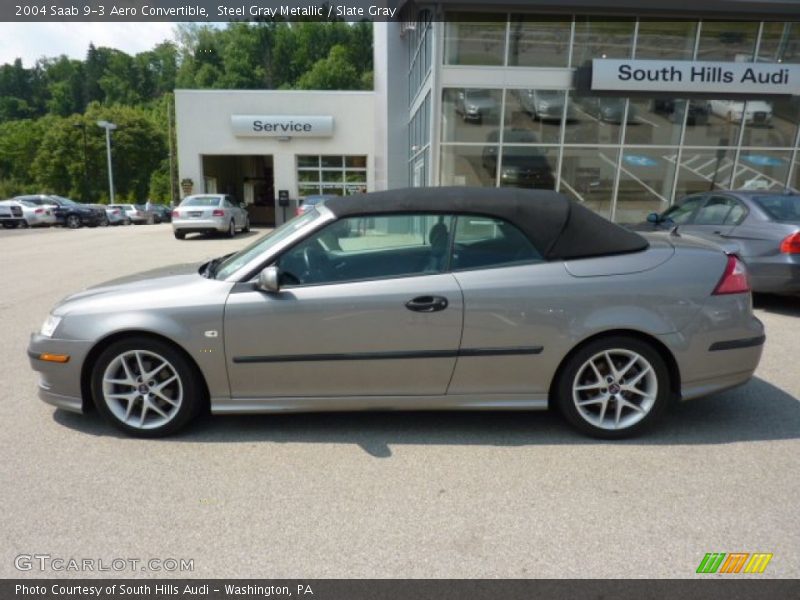 Steel Gray Metallic / Slate Gray 2004 Saab 9-3 Aero Convertible