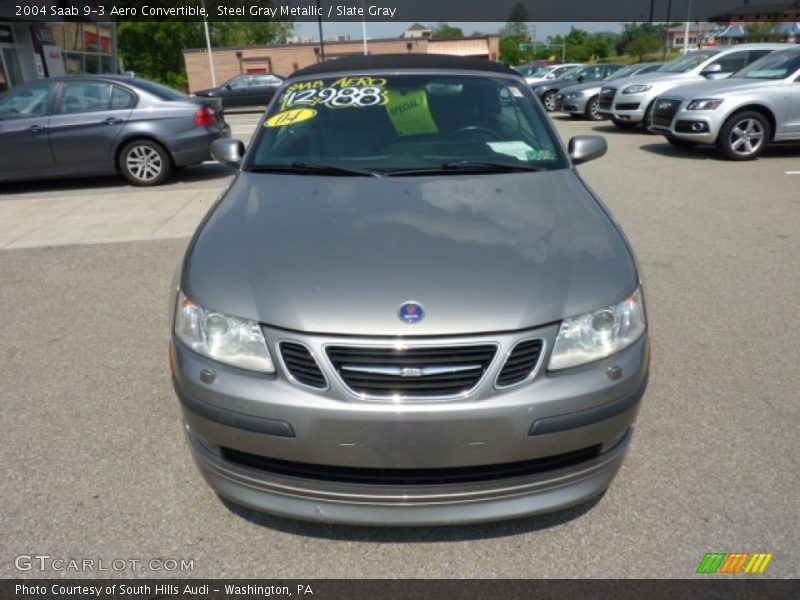 Steel Gray Metallic / Slate Gray 2004 Saab 9-3 Aero Convertible