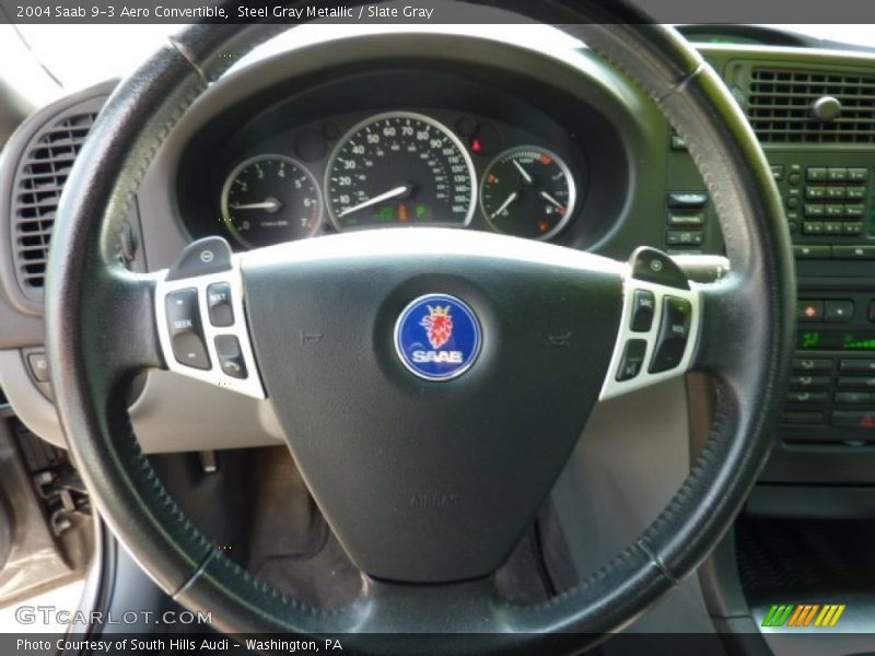 Steel Gray Metallic / Slate Gray 2004 Saab 9-3 Aero Convertible