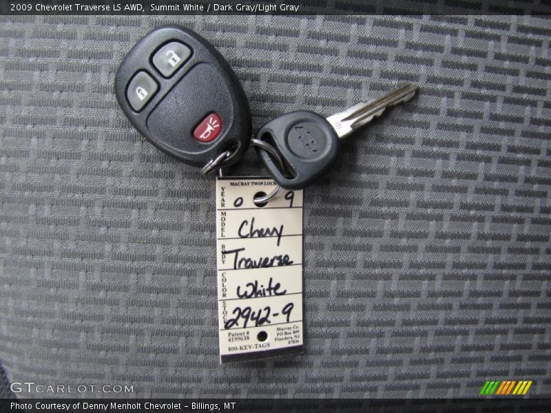 Summit White / Dark Gray/Light Gray 2009 Chevrolet Traverse LS AWD