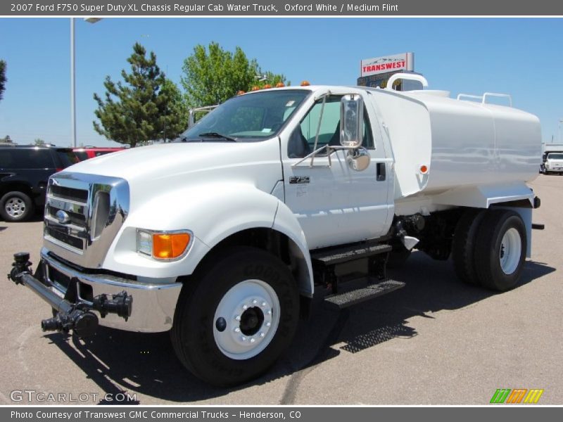 Oxford White / Medium Flint 2007 Ford F750 Super Duty XL Chassis Regular Cab Water Truck