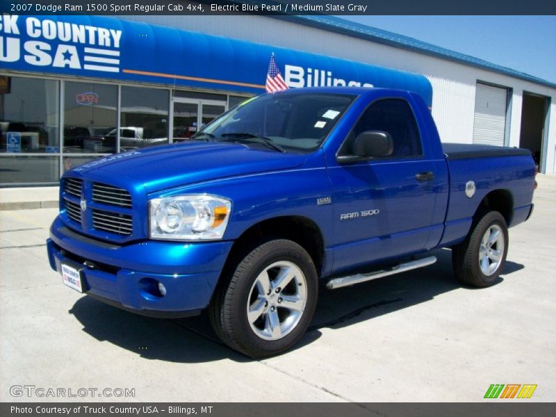 Electric Blue Pearl / Medium Slate Gray 2007 Dodge Ram 1500 Sport Regular Cab 4x4