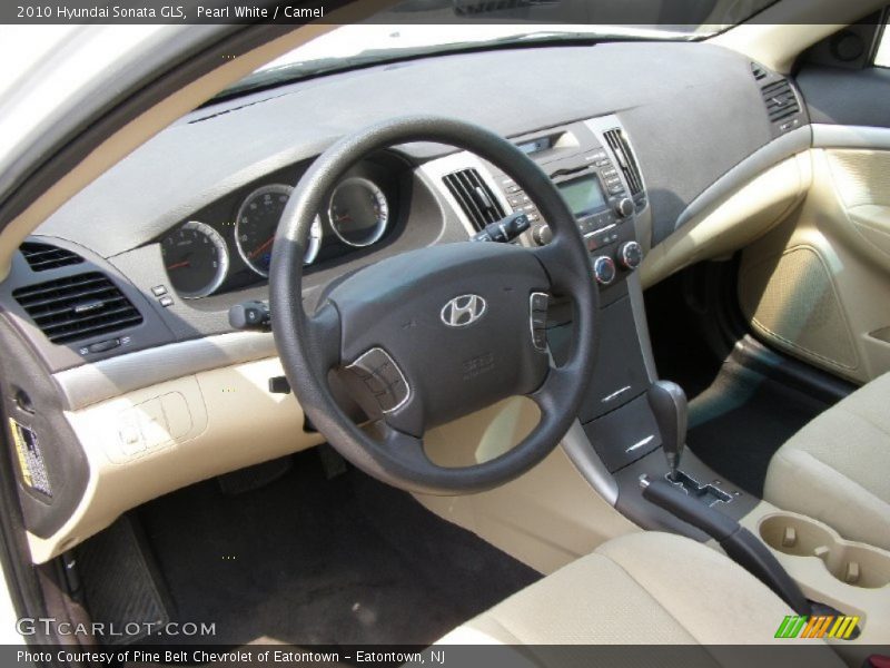 Pearl White / Camel 2010 Hyundai Sonata GLS