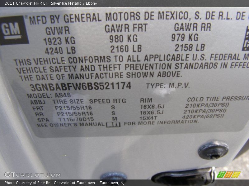 Silver Ice Metallic / Ebony 2011 Chevrolet HHR LT