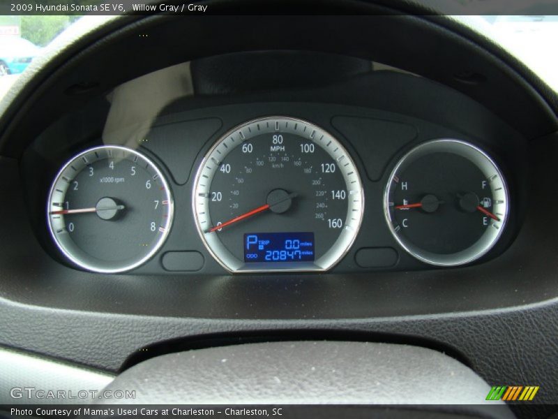 Willow Gray / Gray 2009 Hyundai Sonata SE V6