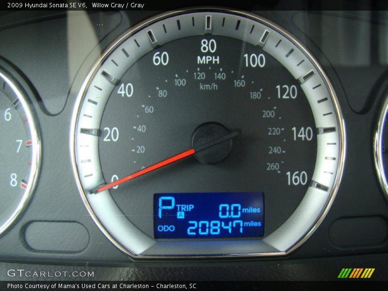 Willow Gray / Gray 2009 Hyundai Sonata SE V6