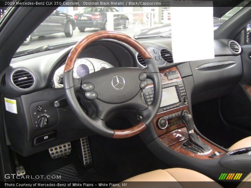 Obsidian Black Metallic / Black/Cappuccino 2009 Mercedes-Benz CLK 350 Cabriolet