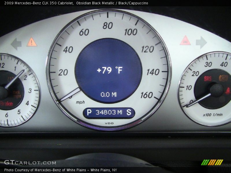 Obsidian Black Metallic / Black/Cappuccino 2009 Mercedes-Benz CLK 350 Cabriolet