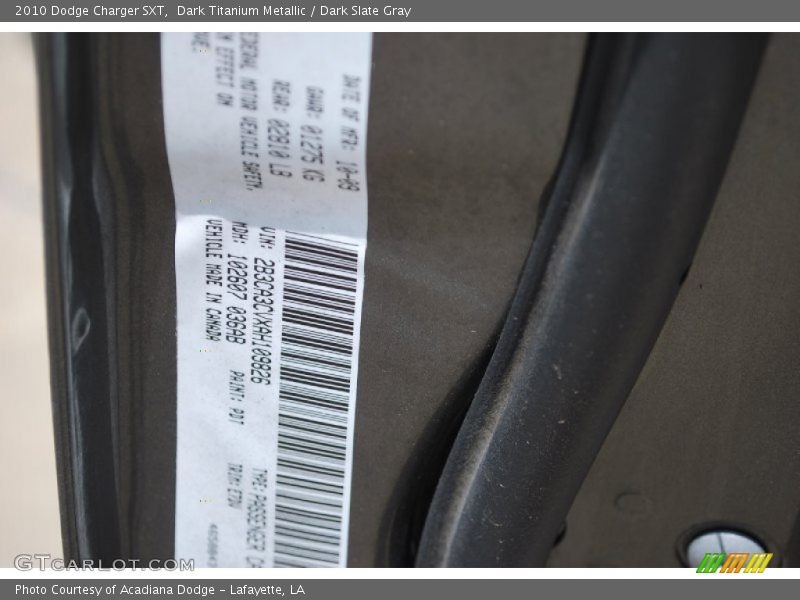 Dark Titanium Metallic / Dark Slate Gray 2010 Dodge Charger SXT