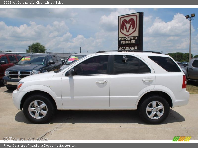 Clear White / Beige 2008 Kia Sorento LX