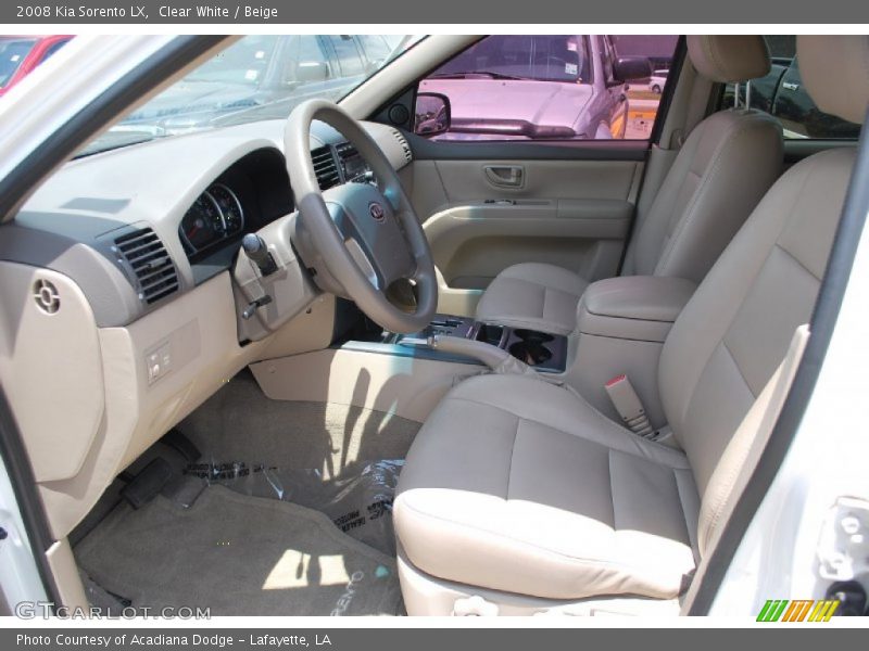 Clear White / Beige 2008 Kia Sorento LX