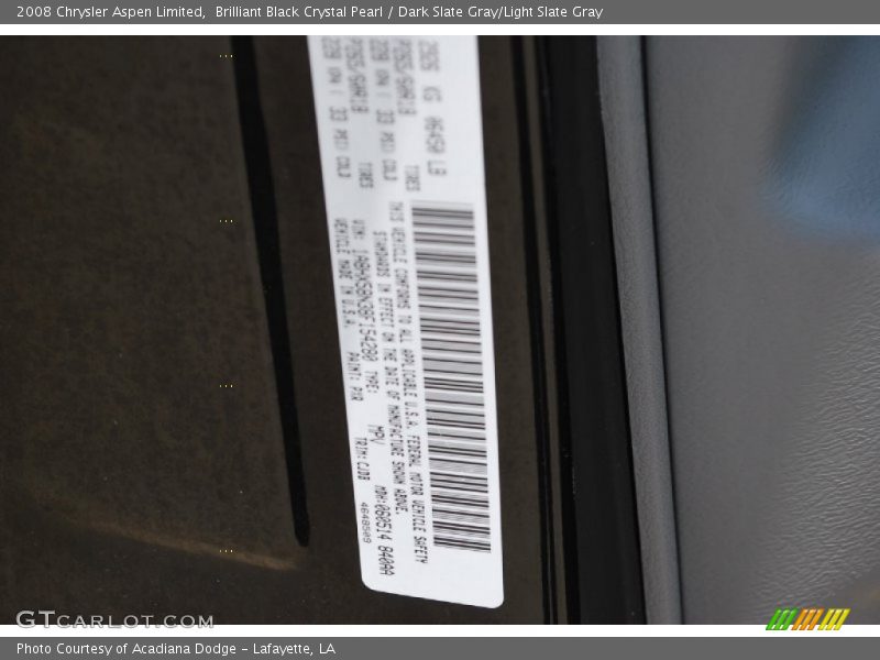 Brilliant Black Crystal Pearl / Dark Slate Gray/Light Slate Gray 2008 Chrysler Aspen Limited