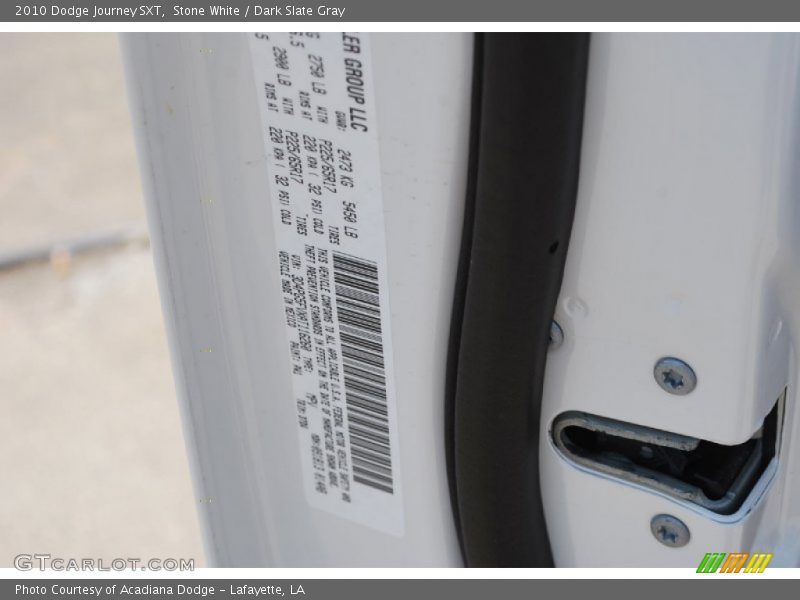 Stone White / Dark Slate Gray 2010 Dodge Journey SXT