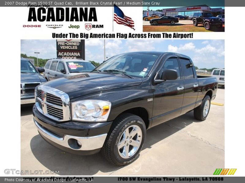 Brilliant Black Crystal Pearl / Medium Slate Gray 2007 Dodge Ram 1500 ST Quad Cab