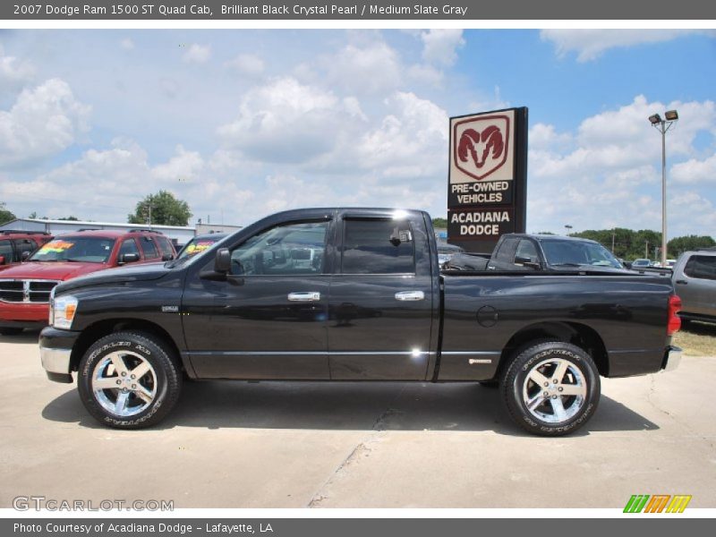 Brilliant Black Crystal Pearl / Medium Slate Gray 2007 Dodge Ram 1500 ST Quad Cab