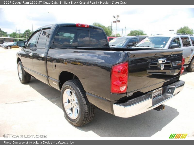 Brilliant Black Crystal Pearl / Medium Slate Gray 2007 Dodge Ram 1500 ST Quad Cab