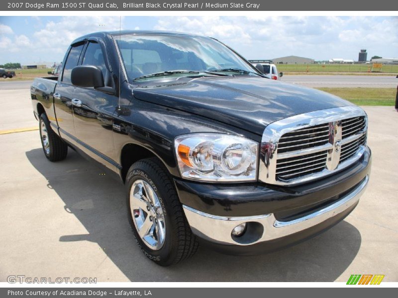 Brilliant Black Crystal Pearl / Medium Slate Gray 2007 Dodge Ram 1500 ST Quad Cab