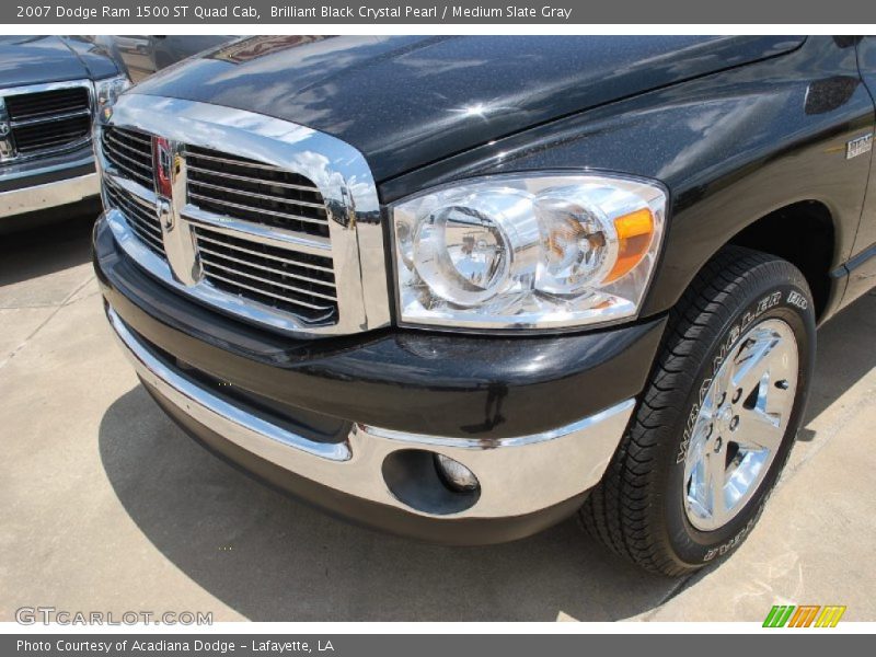 Brilliant Black Crystal Pearl / Medium Slate Gray 2007 Dodge Ram 1500 ST Quad Cab