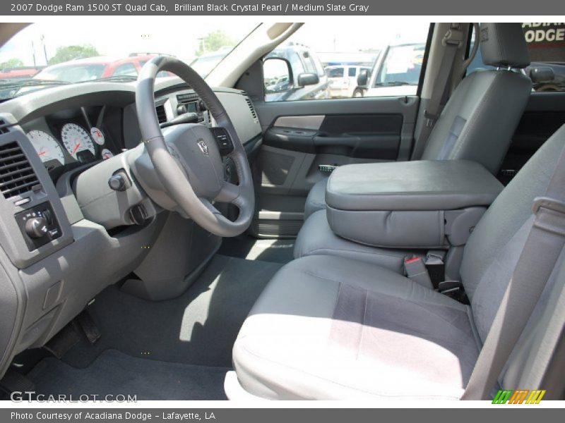 Brilliant Black Crystal Pearl / Medium Slate Gray 2007 Dodge Ram 1500 ST Quad Cab