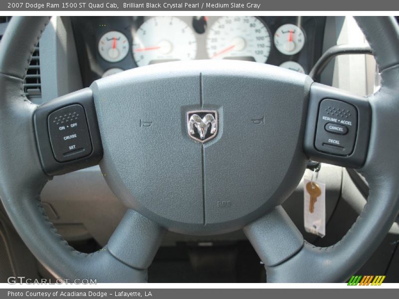 Brilliant Black Crystal Pearl / Medium Slate Gray 2007 Dodge Ram 1500 ST Quad Cab