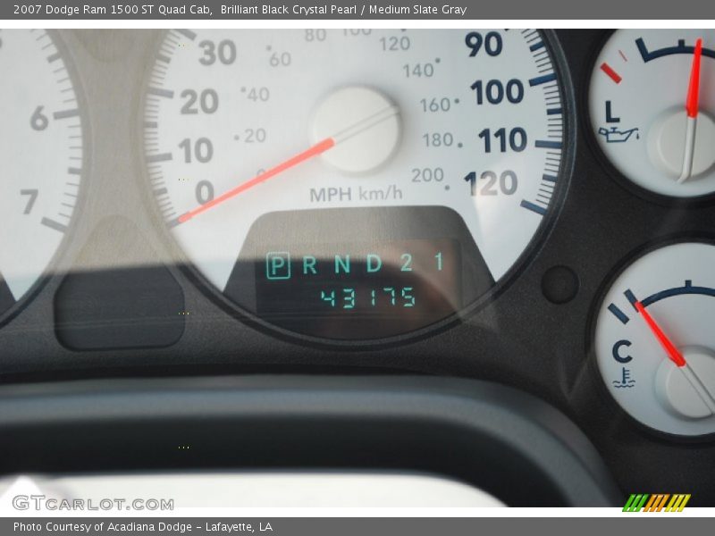 Brilliant Black Crystal Pearl / Medium Slate Gray 2007 Dodge Ram 1500 ST Quad Cab