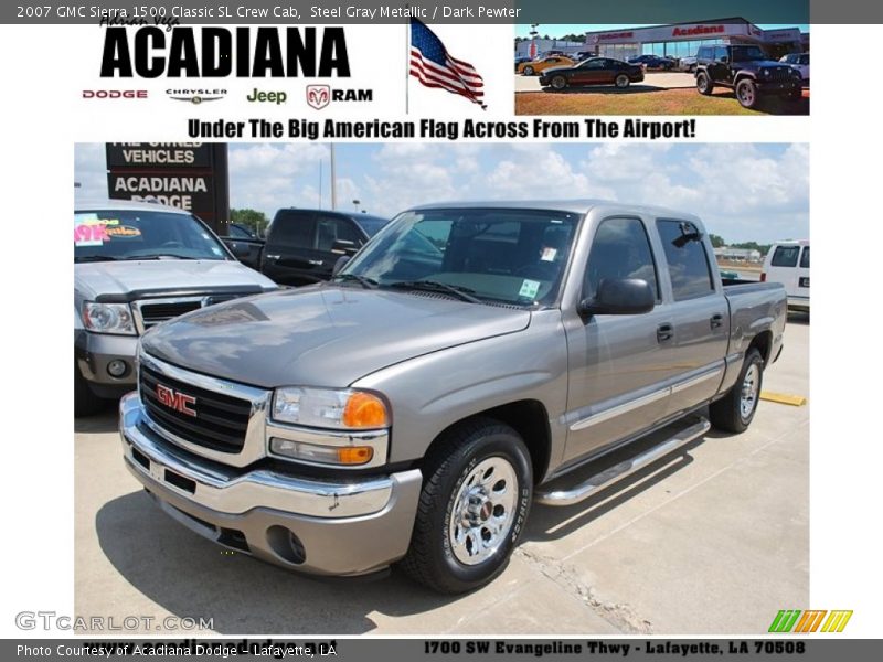 Steel Gray Metallic / Dark Pewter 2007 GMC Sierra 1500 Classic SL Crew Cab