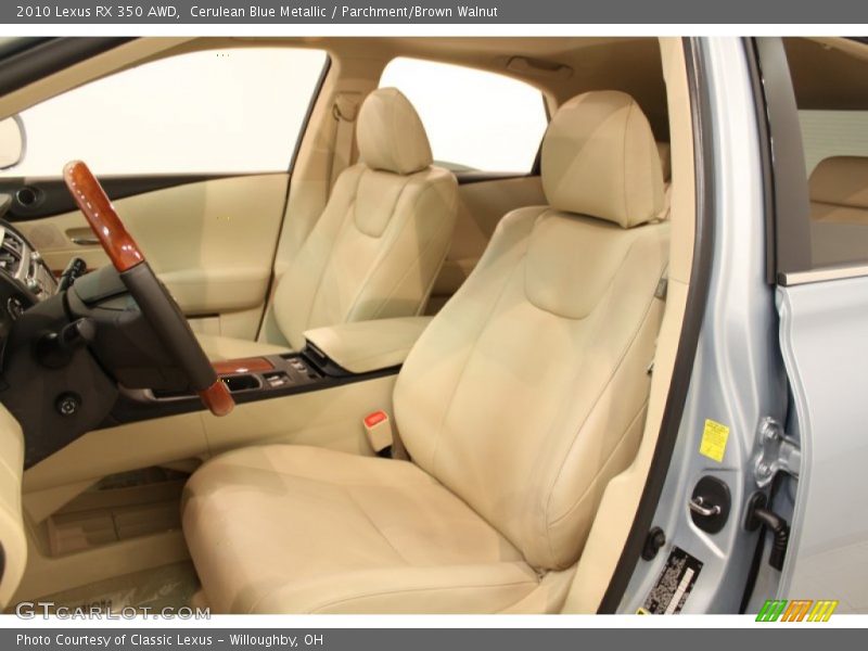 Cerulean Blue Metallic / Parchment/Brown Walnut 2010 Lexus RX 350 AWD