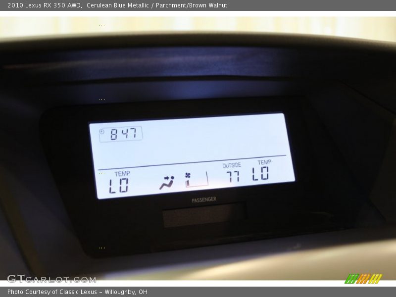 Cerulean Blue Metallic / Parchment/Brown Walnut 2010 Lexus RX 350 AWD
