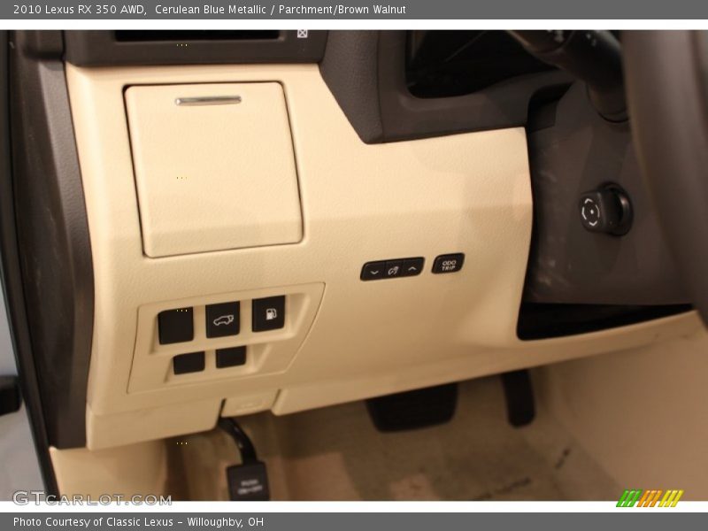 Cerulean Blue Metallic / Parchment/Brown Walnut 2010 Lexus RX 350 AWD