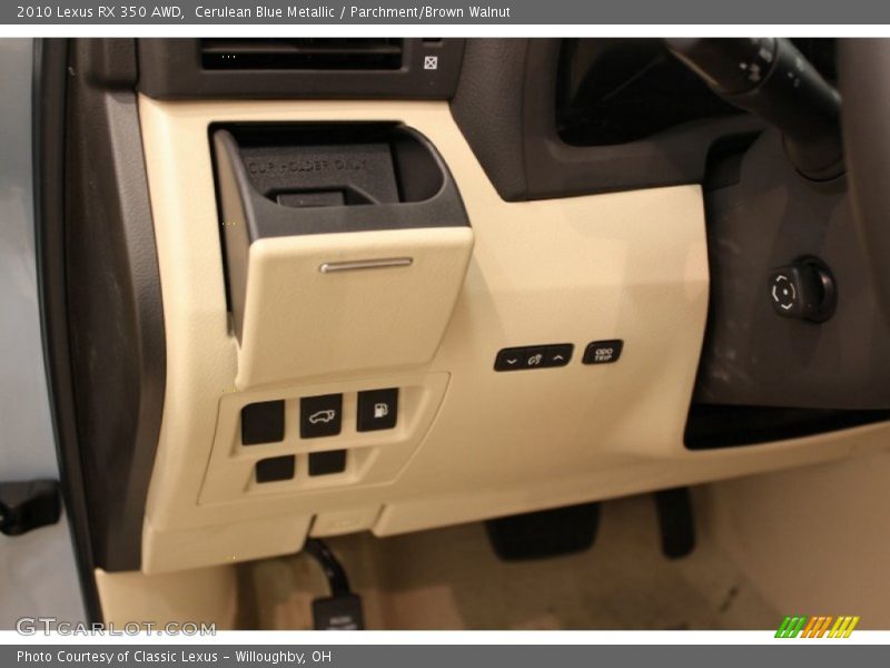 Cerulean Blue Metallic / Parchment/Brown Walnut 2010 Lexus RX 350 AWD