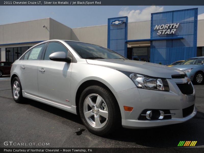 Silver Ice Metallic / Jet Black/Sport Red 2011 Chevrolet Cruze LT