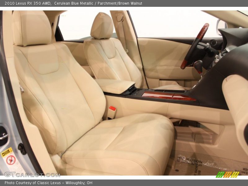 Cerulean Blue Metallic / Parchment/Brown Walnut 2010 Lexus RX 350 AWD