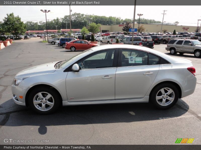Silver Ice Metallic / Jet Black/Sport Red 2011 Chevrolet Cruze LT