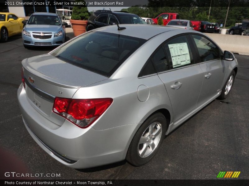 Silver Ice Metallic / Jet Black/Sport Red 2011 Chevrolet Cruze LT