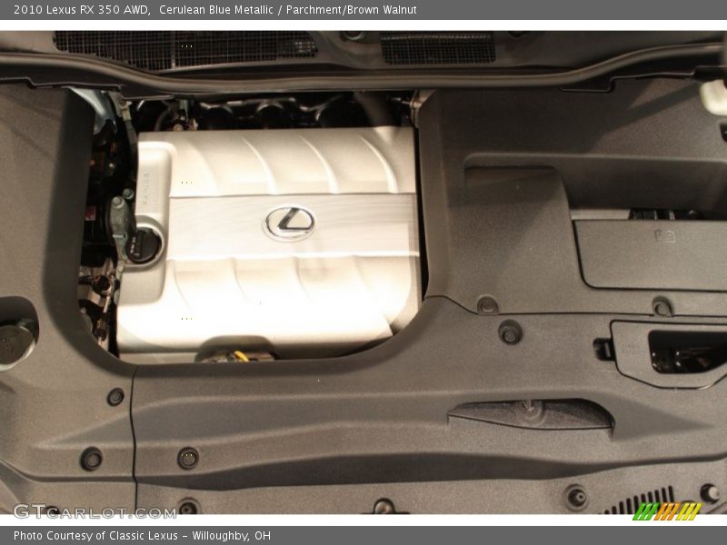 Cerulean Blue Metallic / Parchment/Brown Walnut 2010 Lexus RX 350 AWD
