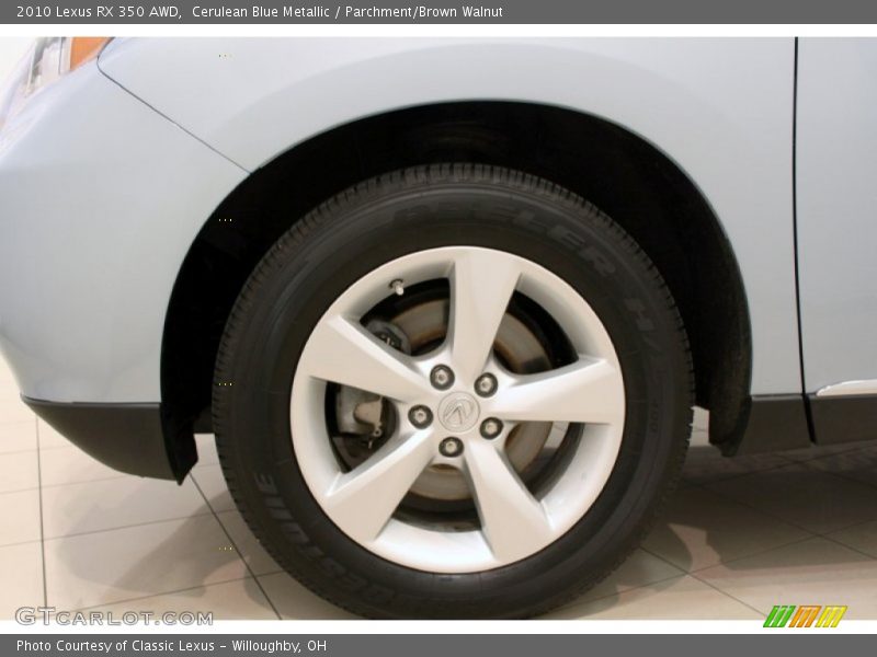 Cerulean Blue Metallic / Parchment/Brown Walnut 2010 Lexus RX 350 AWD