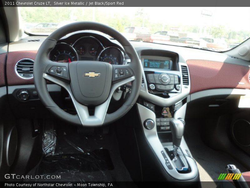 Silver Ice Metallic / Jet Black/Sport Red 2011 Chevrolet Cruze LT