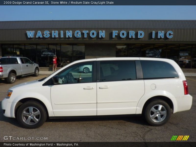 Stone White / Medium Slate Gray/Light Shale 2009 Dodge Grand Caravan SE