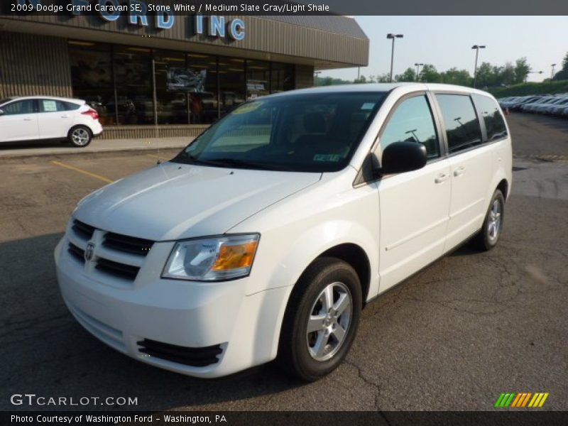 Stone White / Medium Slate Gray/Light Shale 2009 Dodge Grand Caravan SE