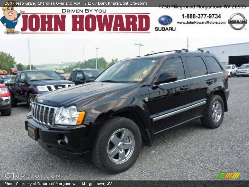 Black / Dark Khaki/Light Graystone 2007 Jeep Grand Cherokee Overland 4x4